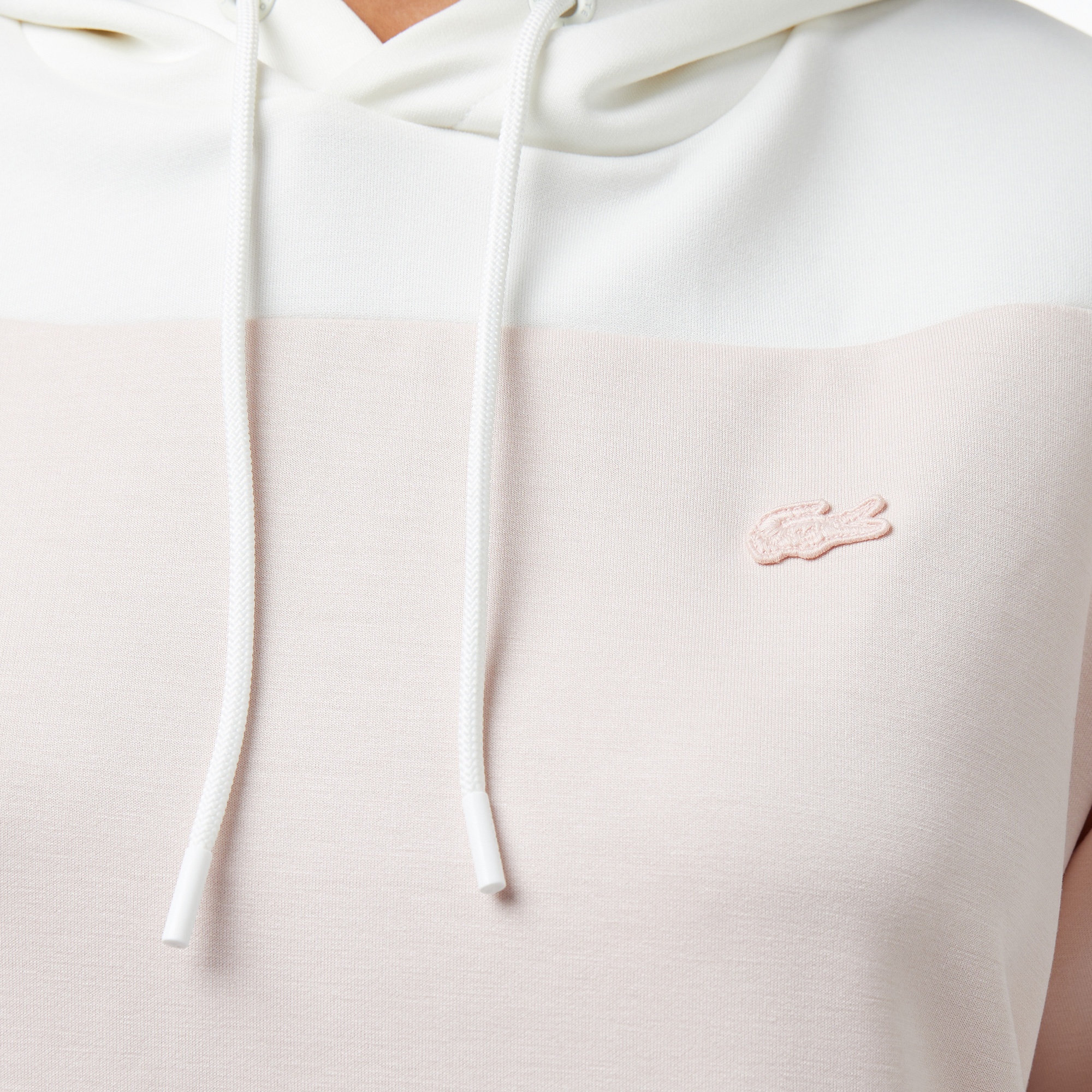 Lacoste Kadın Kapüşonlu Renk Bloklu Açık Pembe Sweatshirt