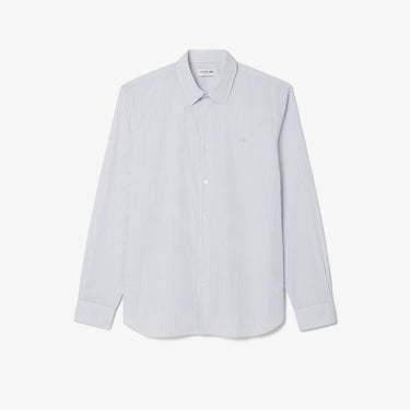  Erkek Regular Fit Çizgili Açık Mavi Gömlek