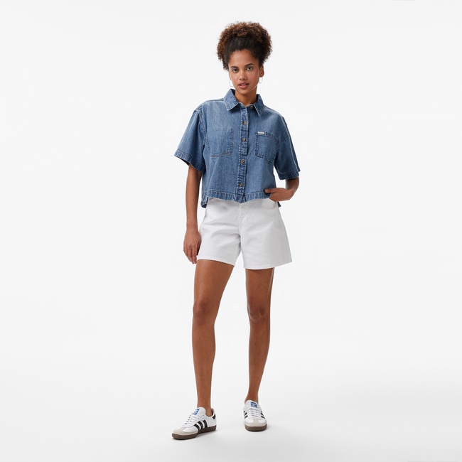  Guess Super Relaxed Kadın Beyaz Şort