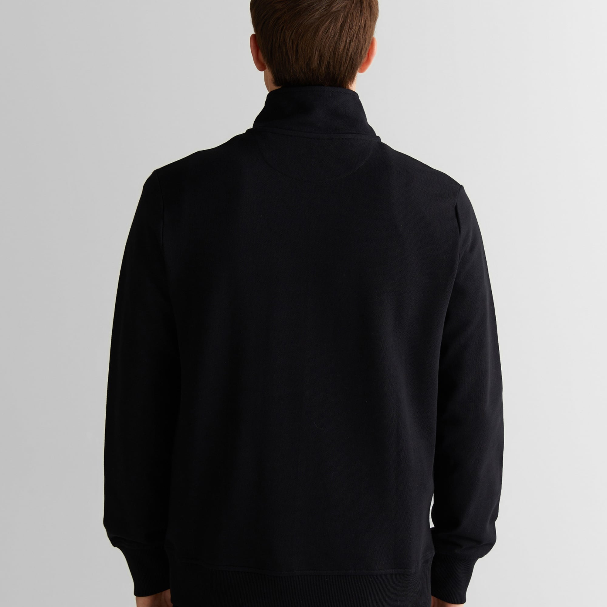 GANT Erkek Siyah Regular Fit Yarım Fermuarlı Logolu Sweatshirt