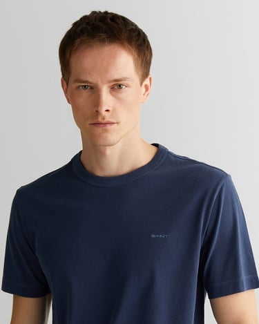  GANT Erkek Lacivert Regular Fit Bisiklet Yaka T-Shirt