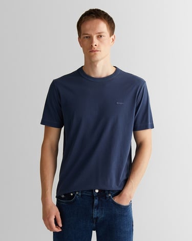  GANT Erkek Lacivert Regular Fit Bisiklet Yaka T-Shirt