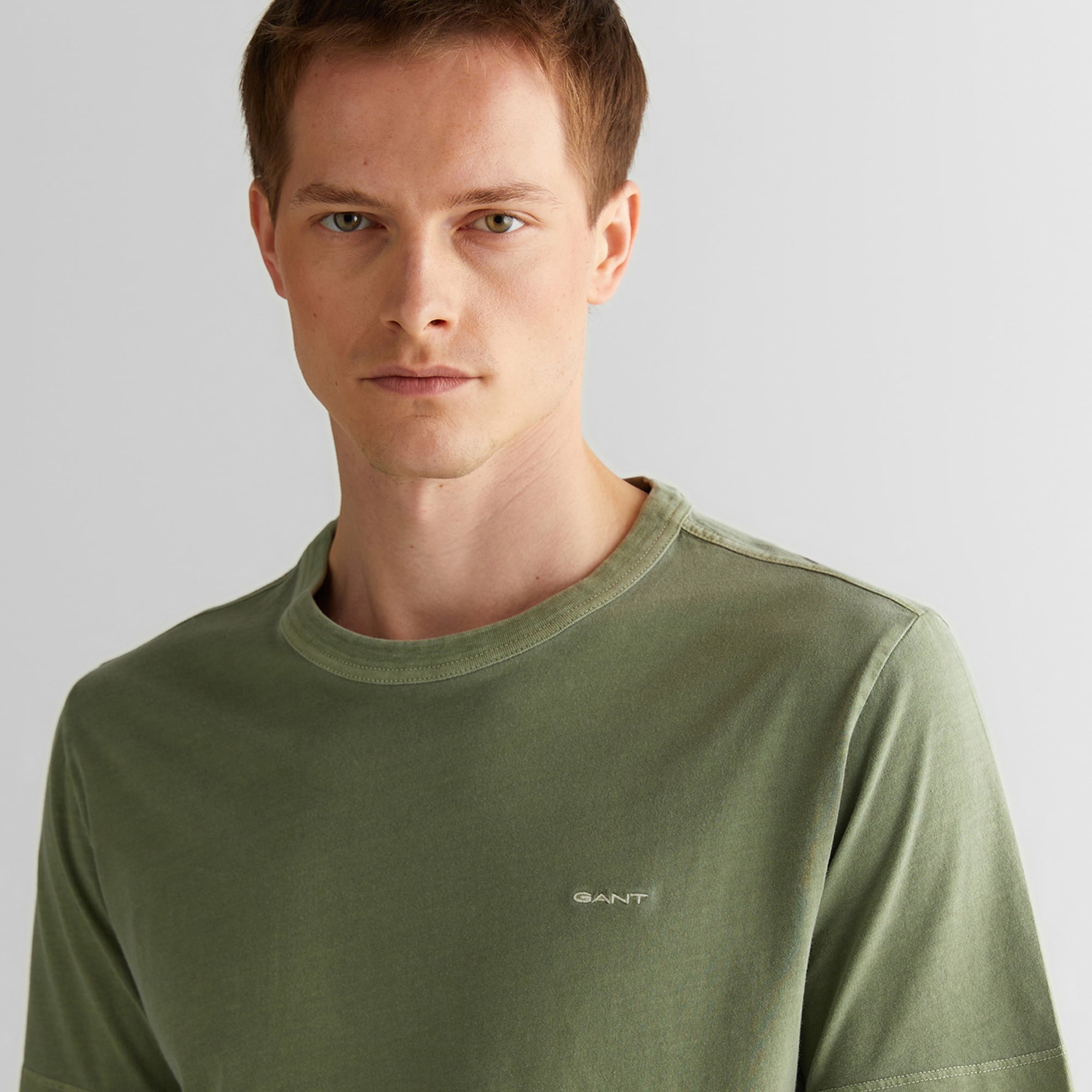 GANT Erkek Yeşil Regular Fit Bisiklet Yaka T-Shirt