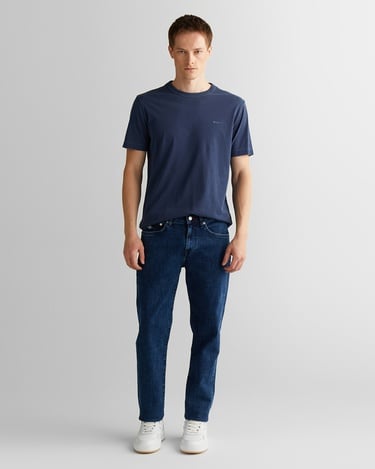  GANT Erkek Lacivert Regular Fit Bisiklet Yaka T-Shirt