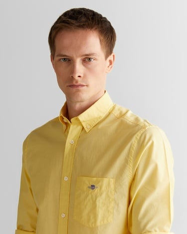  GANT Erkek Sarı Regular Fit Düğmeli Yaka Poplin Gömlek