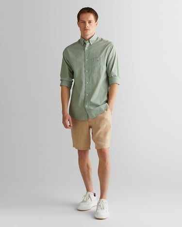  GANT Erkek Yeşil Regular Fit Düğmeli Yaka Poplin Gömlek