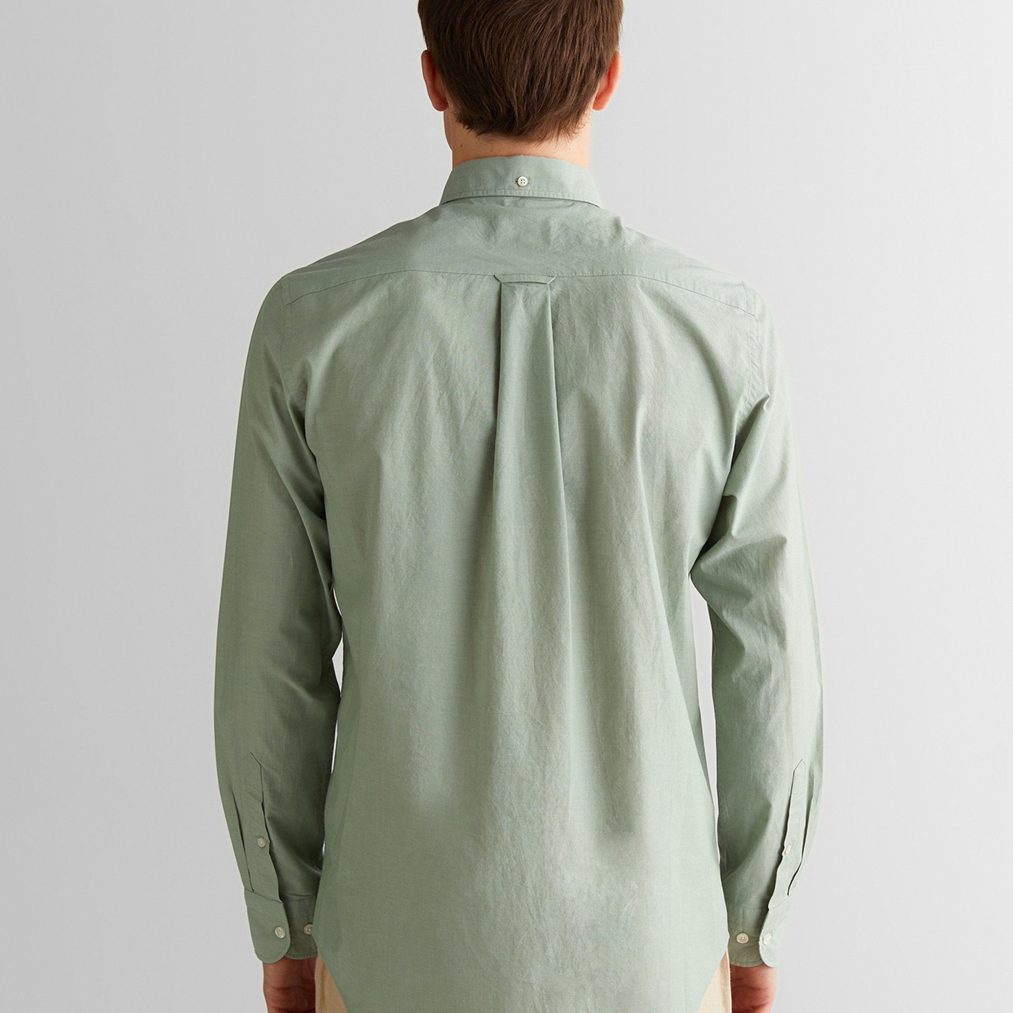 GANT Erkek Yeşil Regular Fit Düğmeli Yaka Poplin Gömlek