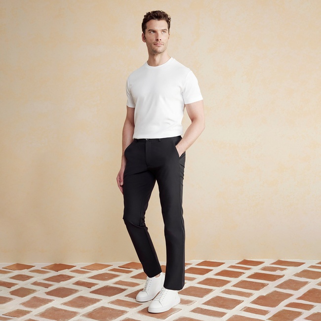  Brooks Brothers İçten Bağcıklı Performans Erkek Siyah Pantolon