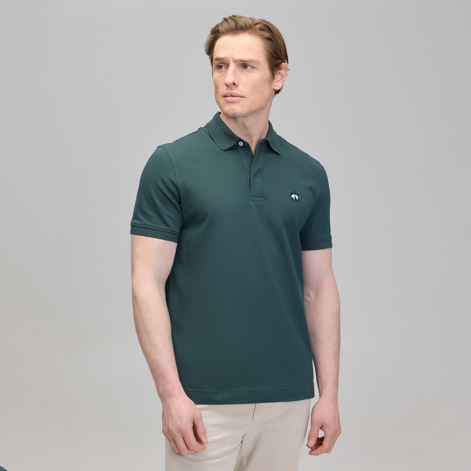 Brooks Brothers Likralı Pike Erkek Yeşil Polo