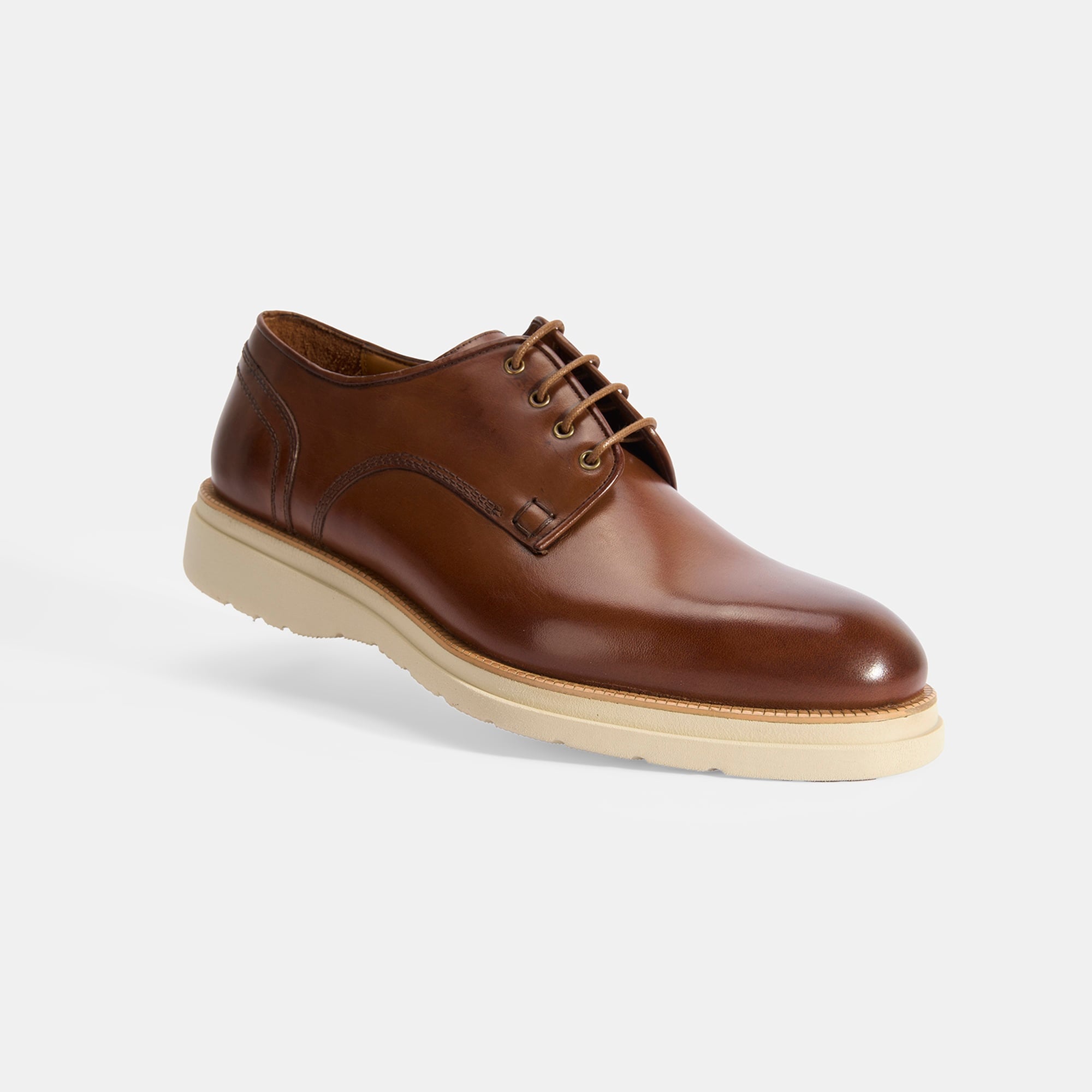 Erkek Taba Bağcıklı Deri Günlük Ayakkabı