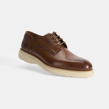 Erkek Taba Bağcıklı Deri Günlük Ayakkabı