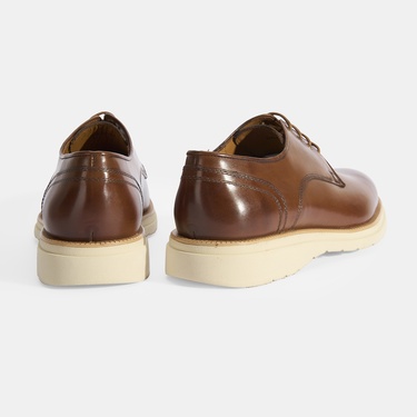  Erkek Taba Bağcıklı Deri Günlük Ayakkabı