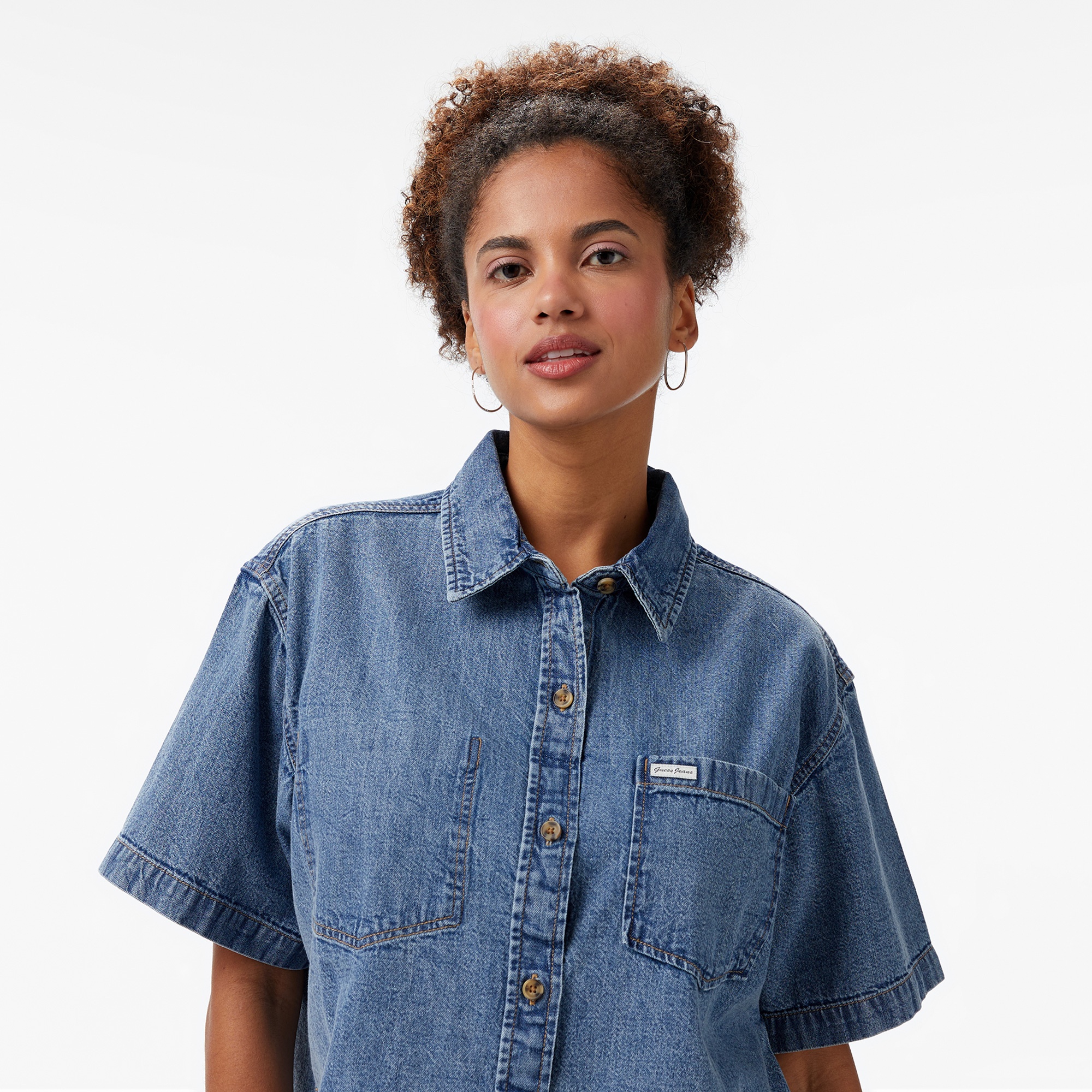 Guess Kadın Mavi Gömlek