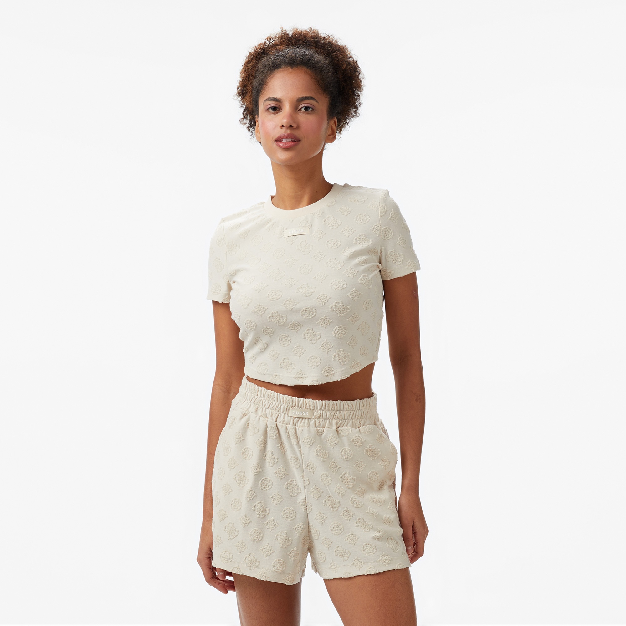 Guess Peony Jacquard Knit  Kadın Renkli T-Shirt