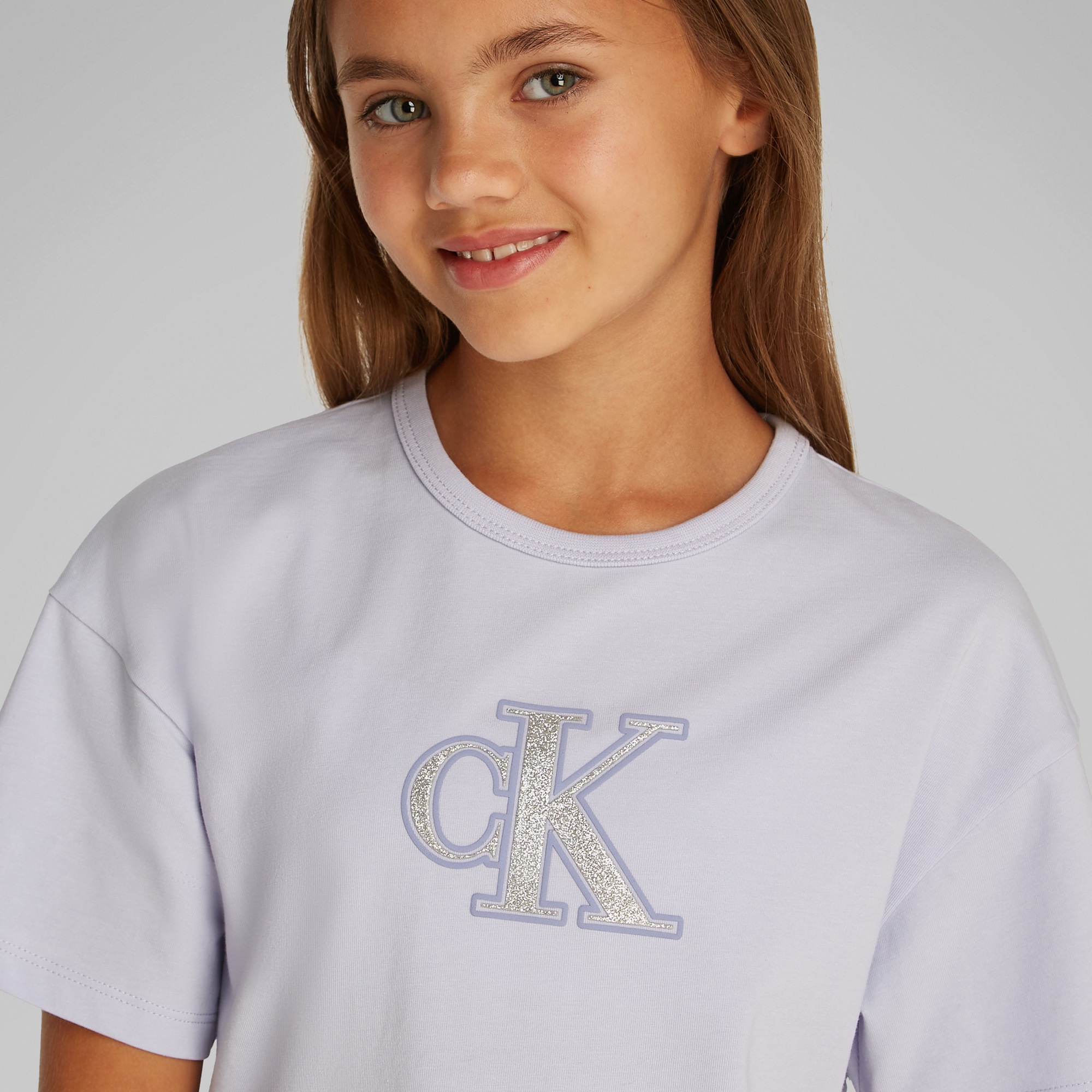 Calvin Klein Metallic Çocuk Lila T-Shirt