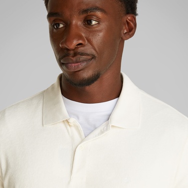  Calvin Klein Towelling Erkek Beyaz Polo