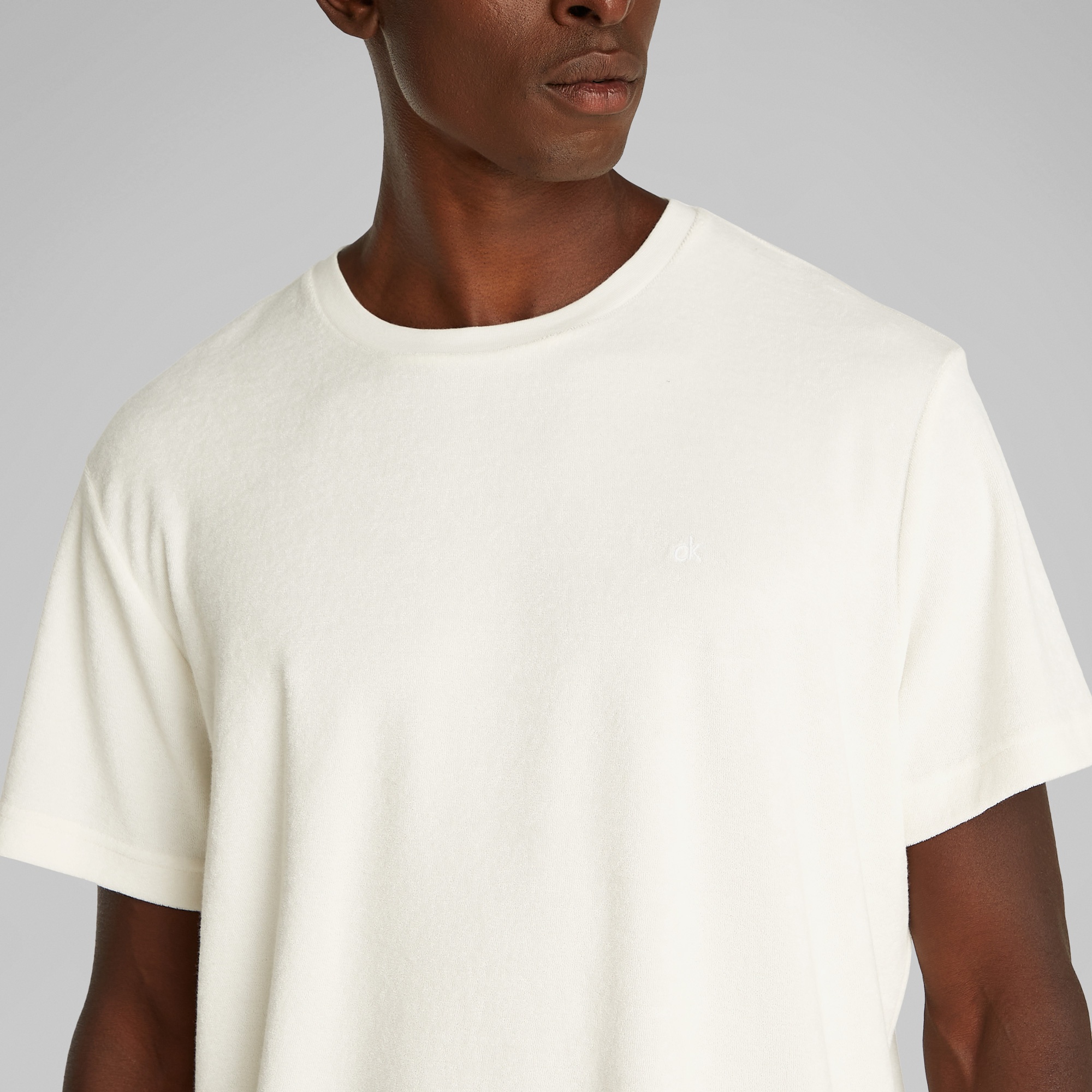 Calvin Klein Towelling Erkek Beyaz T-Shirt