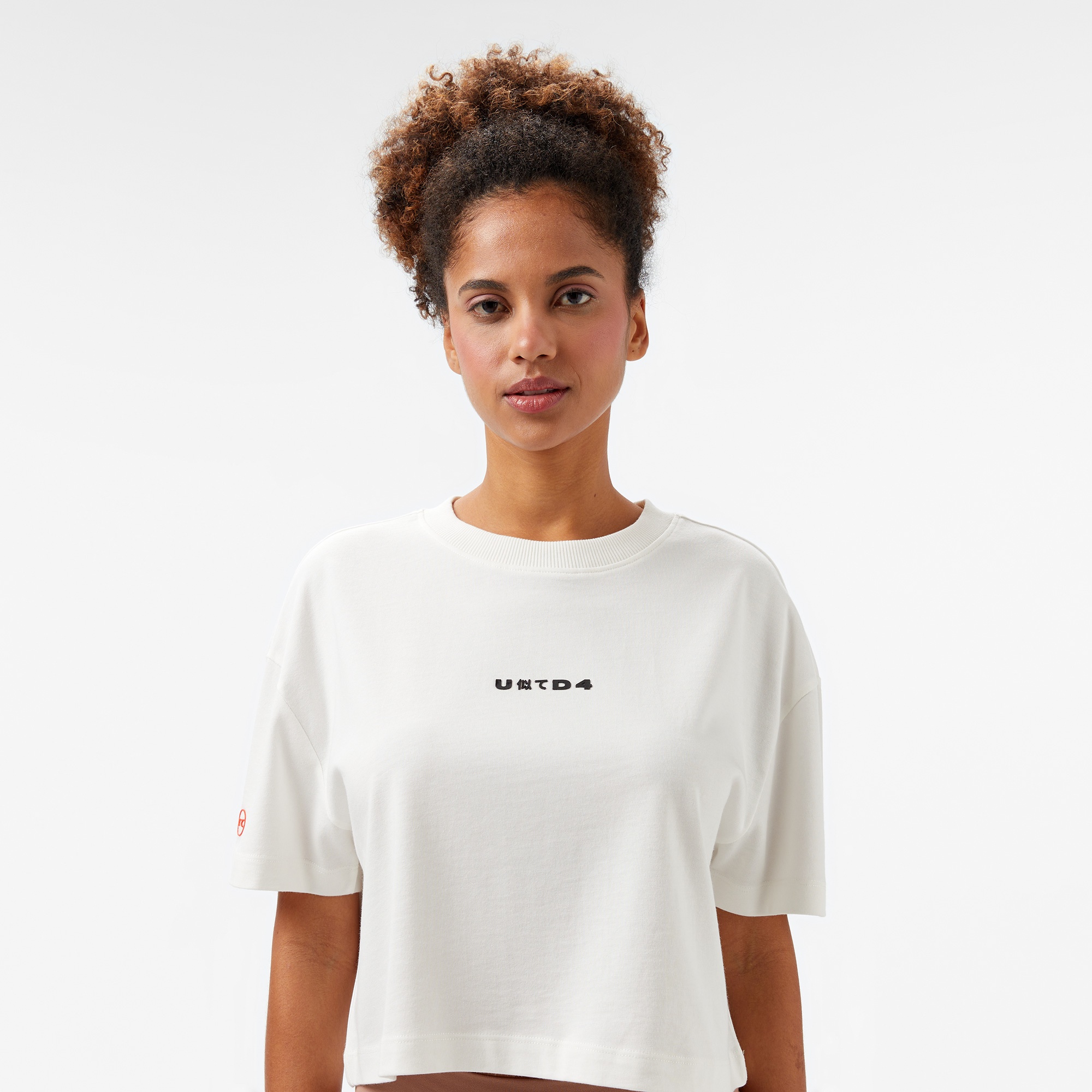 UNITED4 Comfort Krem Crop T-Shirt