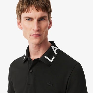  Lacoste Erkek Slim Fit Baskılı Siyah Polo