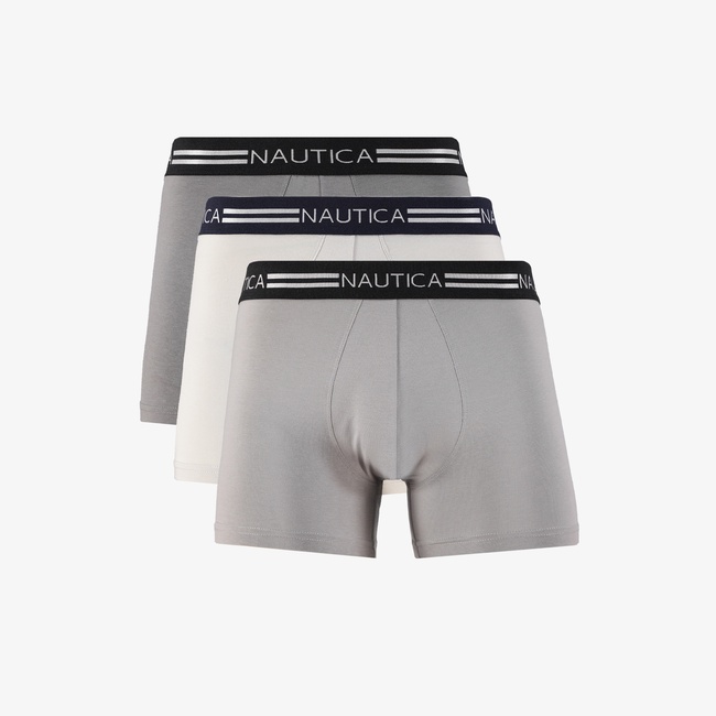  Nautica Erkek Gri Standart Fit 3'lü Boxer