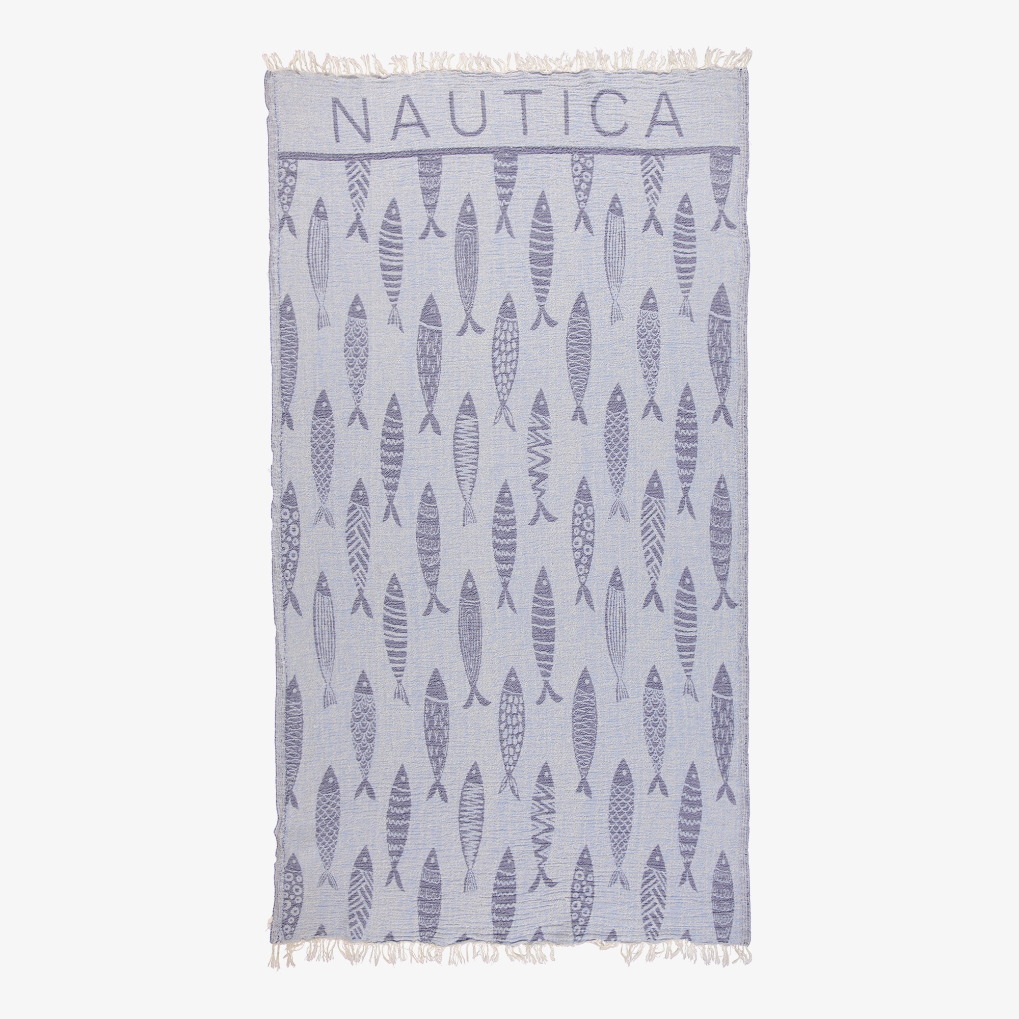 Nautica Unisex Mavi Desenli Havlu