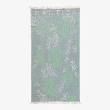  Nautica Unisex Mavi Desenli Havlu