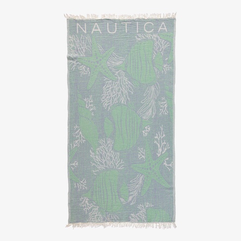  Nautica Unisex Mavi Desenli Havlu