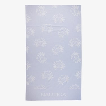 Nautica Unisex Mavi Desenli Plaj Havlusu