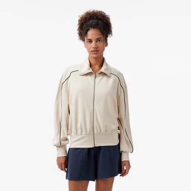  Nautica Kadın Ekru Regular Fit Dik Yaka Sweatshirt