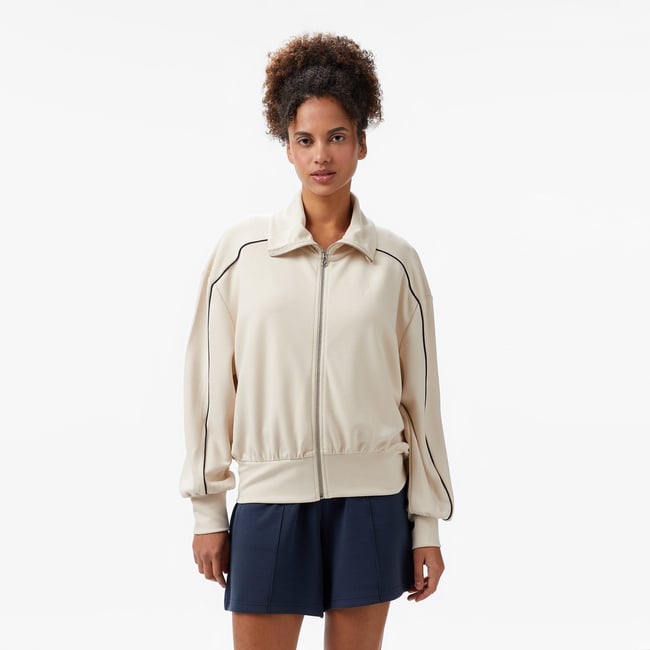  Nautica Kadın Ekru Regular Fit Dik Yaka Sweatshirt