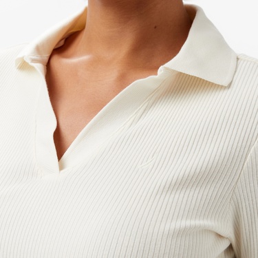  Nautica Kadın Ekru Slim Fit Polo