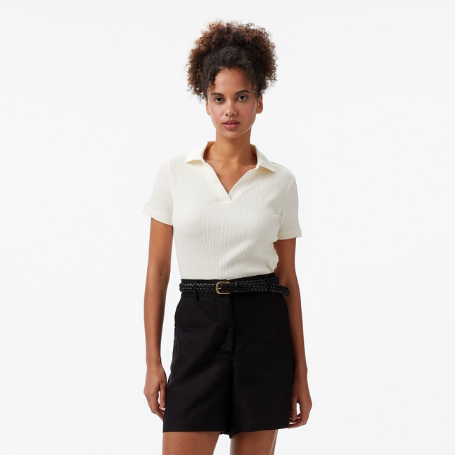  Nautica Kadın Ekru Slim Fit Polo