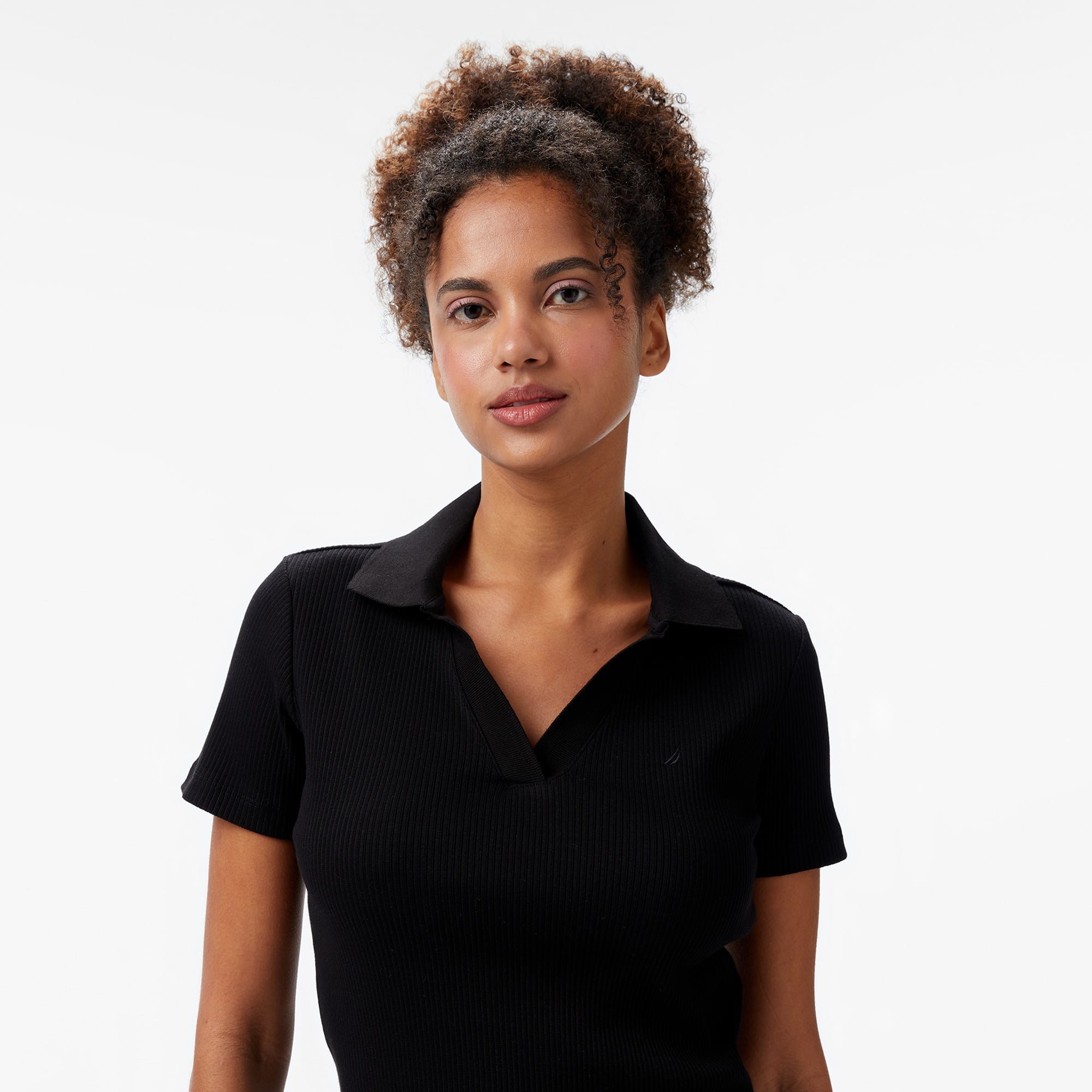 Nautica Kadın Siyah Slim Fit Polo Yaka T-Shirt