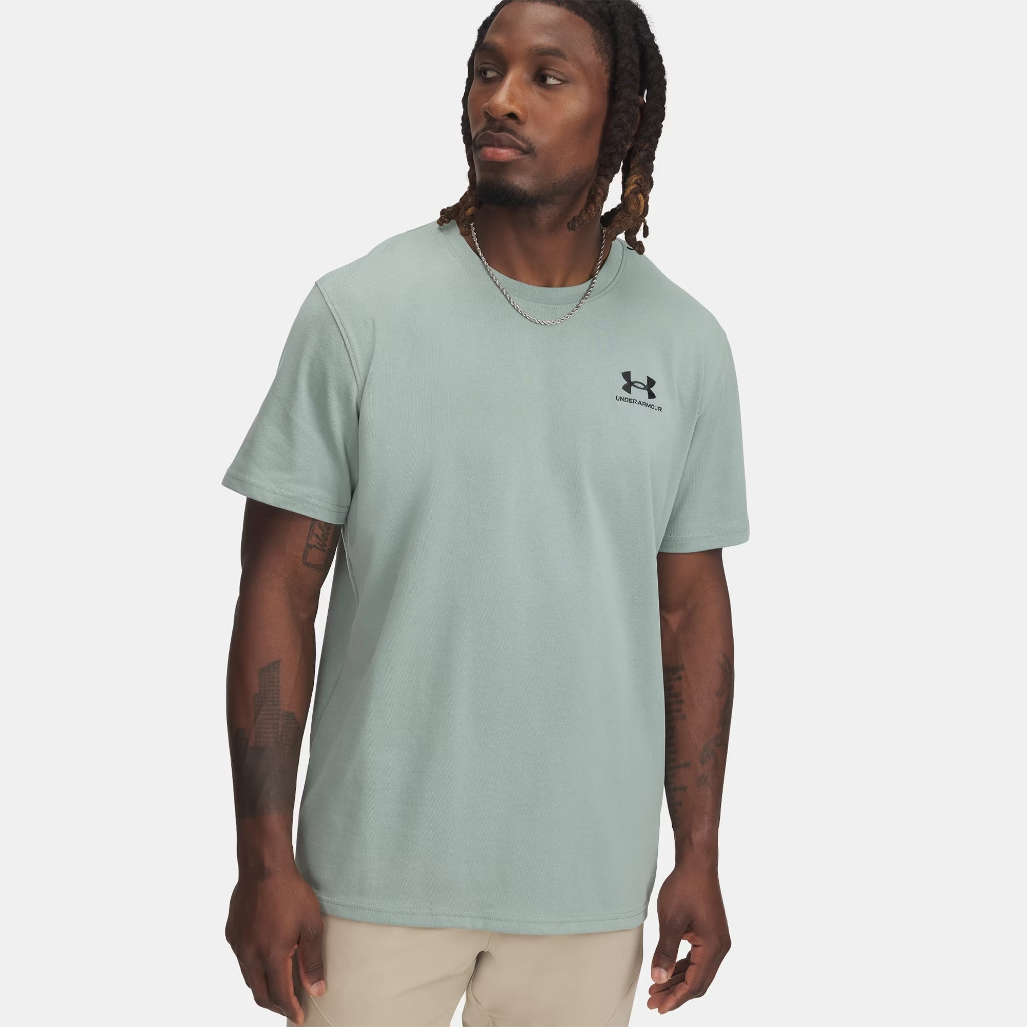 Under Armour Logo Embroidered Erkek Yeşil T-Shirt