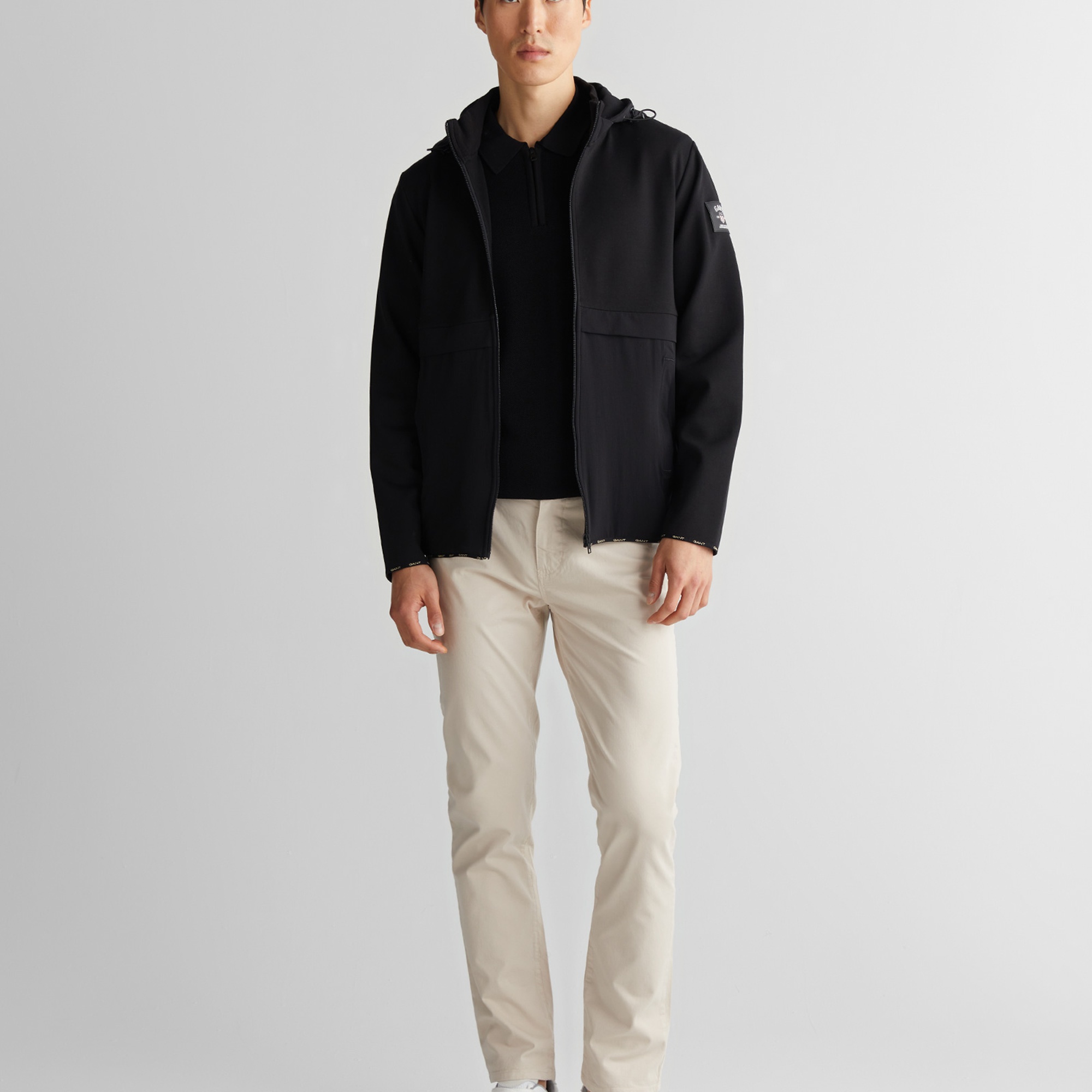 GANT Erkek Siyah Regular Fit Kapüşonlu Sweatshirt