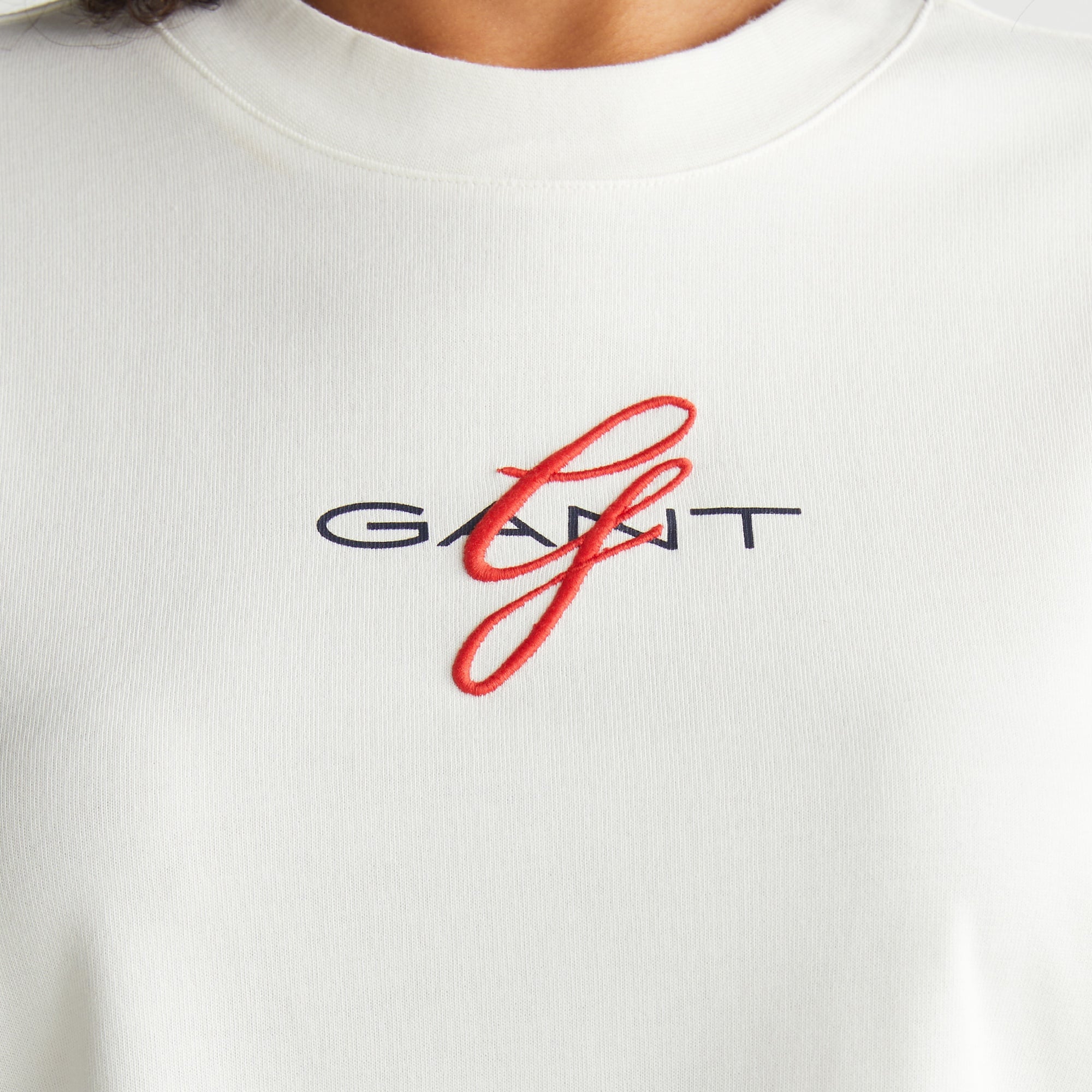 GANT Kadın Krem Bisiklet Yaka Logolu T-Shirt