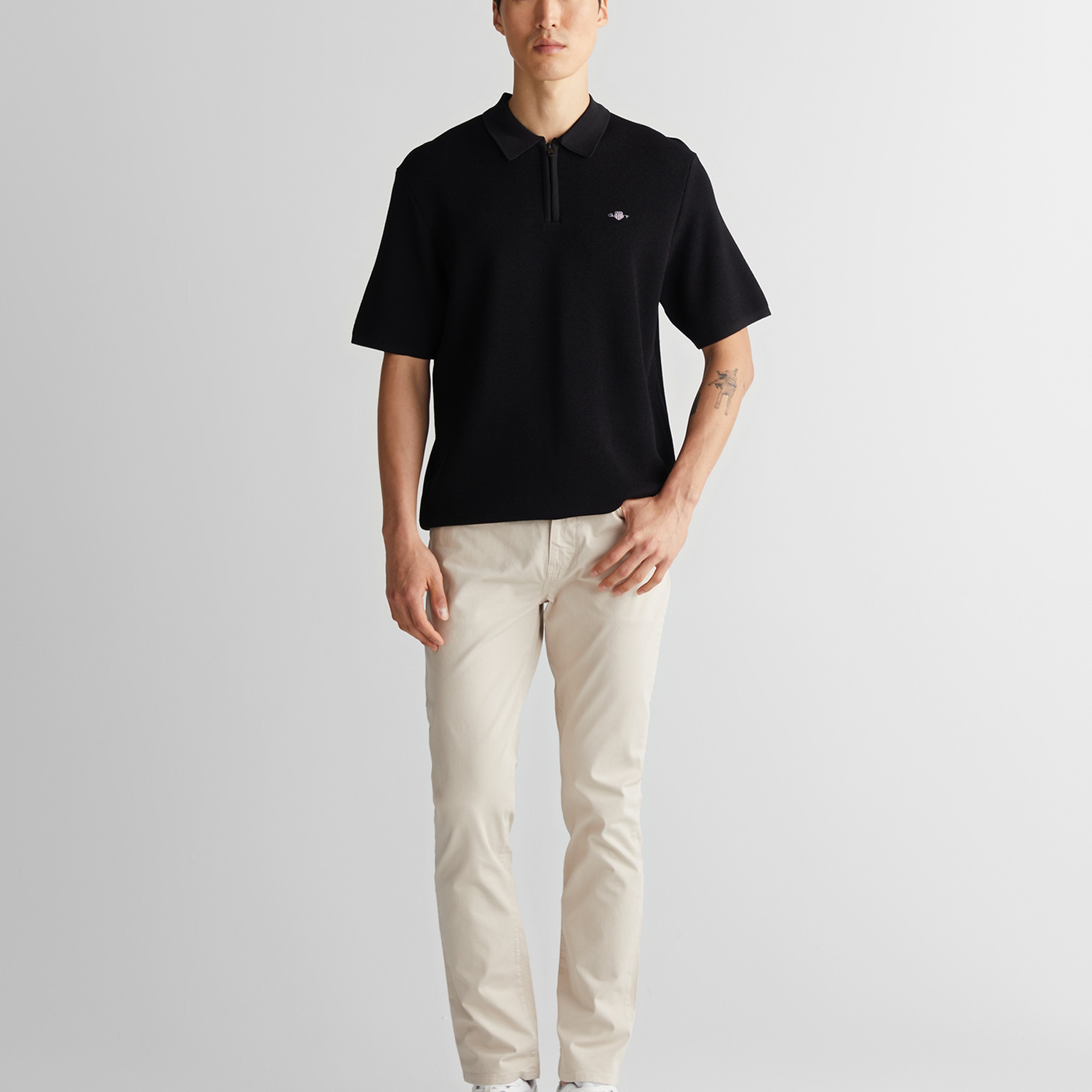 GANT Erkek Siyah Regular Fit Triko Polo