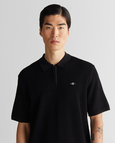  GANT Erkek Siyah Regular Fit Triko Polo
