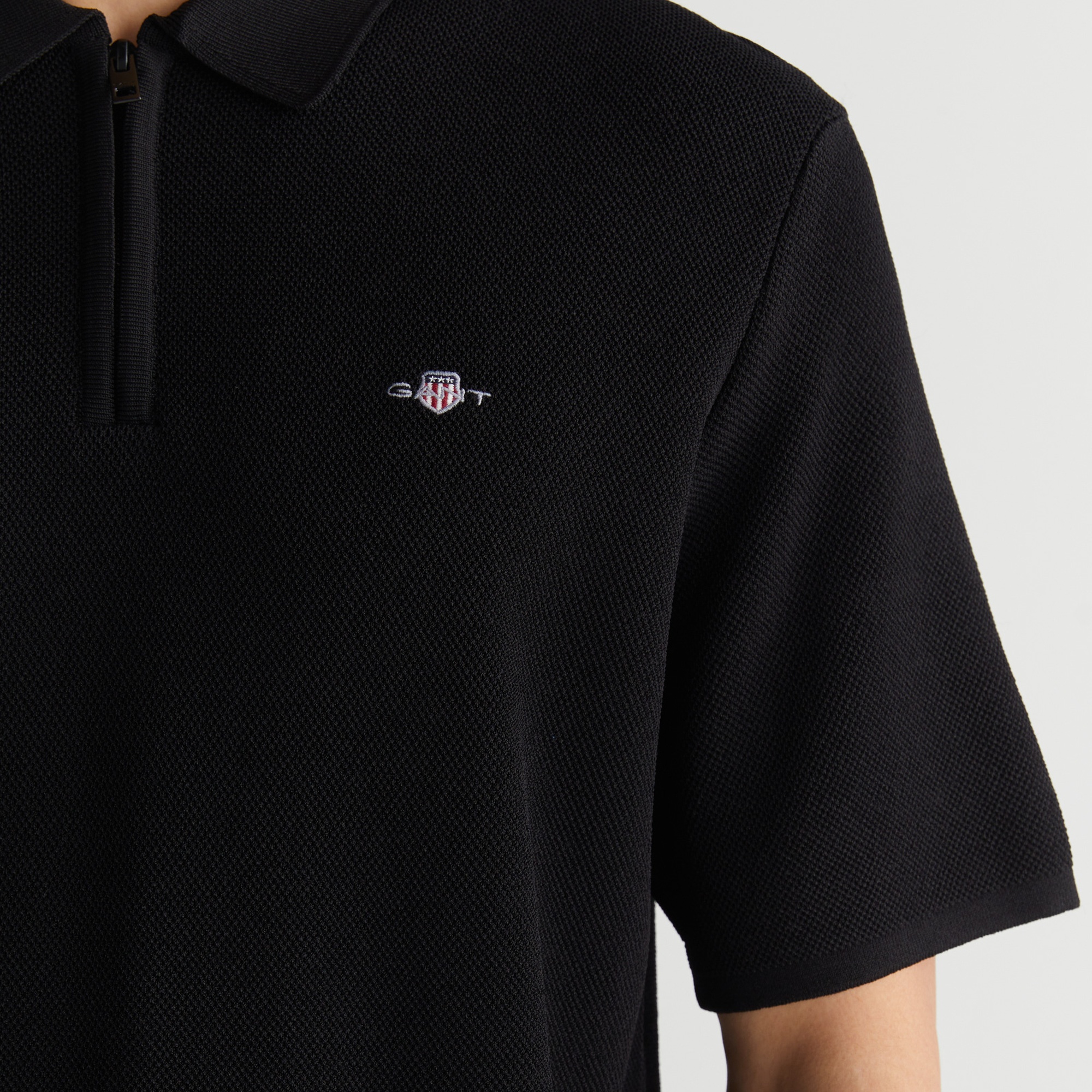 GANT Erkek Siyah Regular Fit Triko Polo