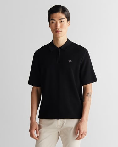  GANT Erkek Siyah Regular Fit Triko Polo