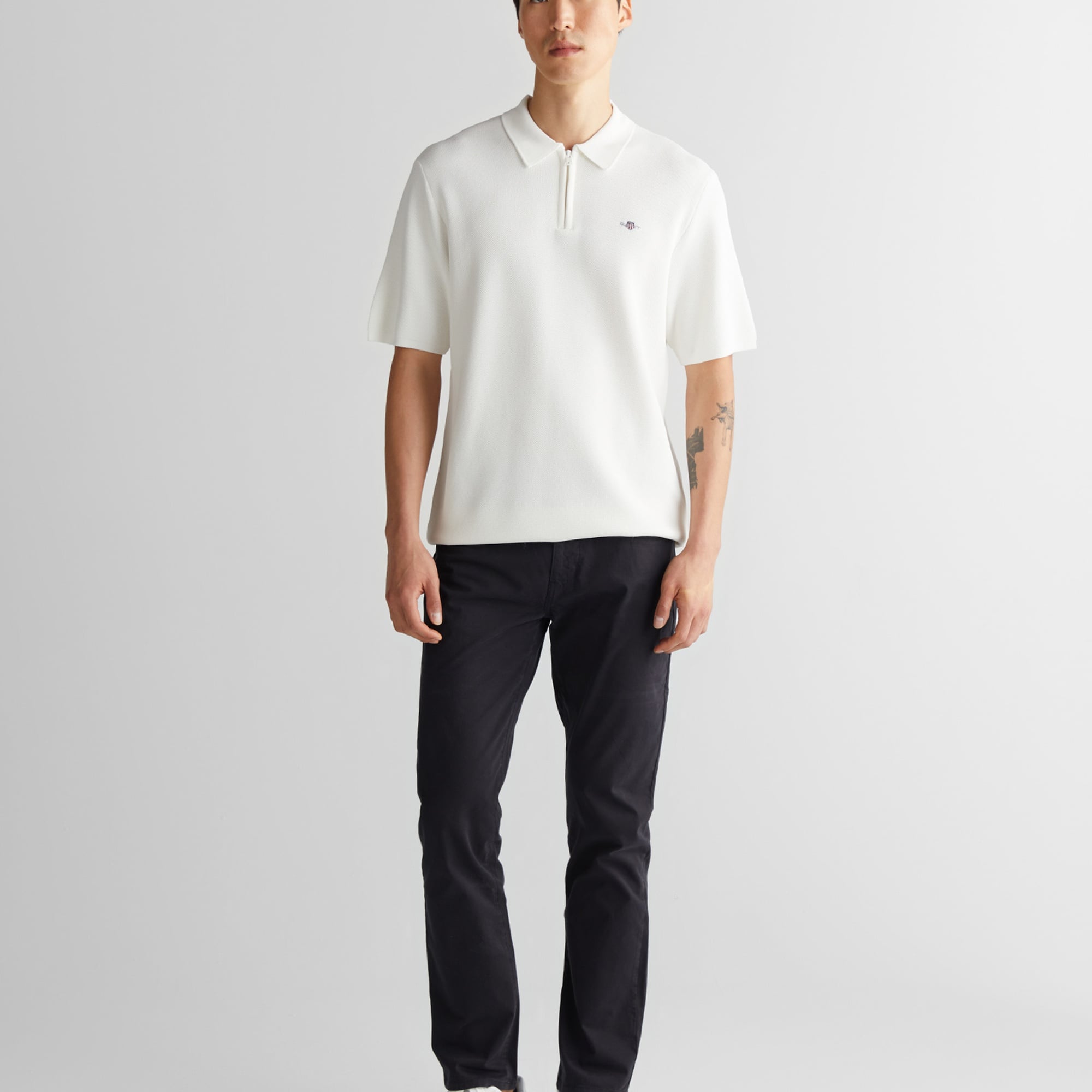 GANT Erkek Krem Regular Fit Triko Polo