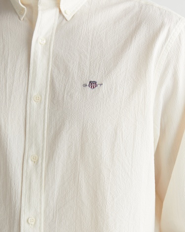  GANT Erkek Krem Regular Fit Düğmeli Yaka Gömlek