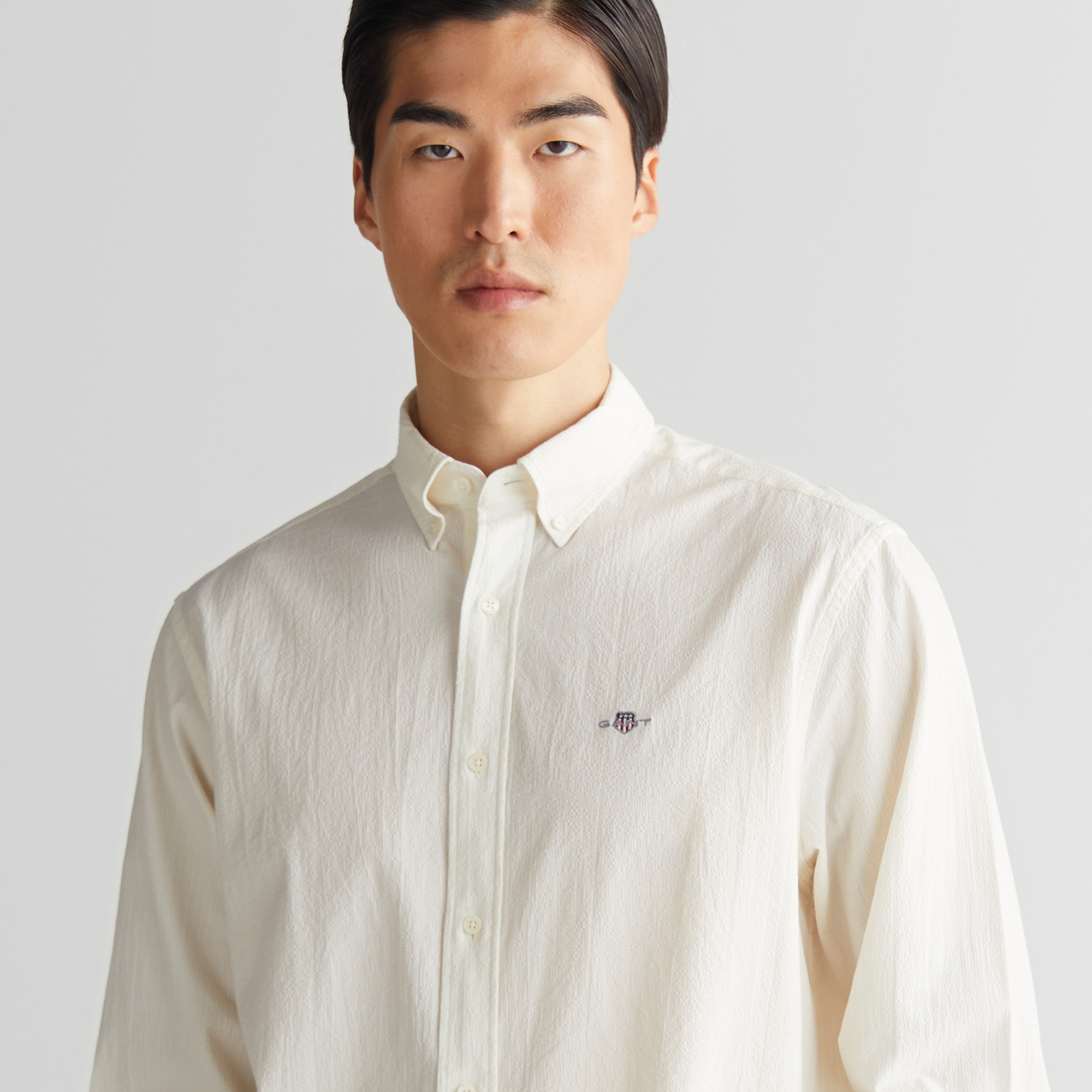 GANT Erkek Krem Regular Fit Düğmeli Yaka Gömlek