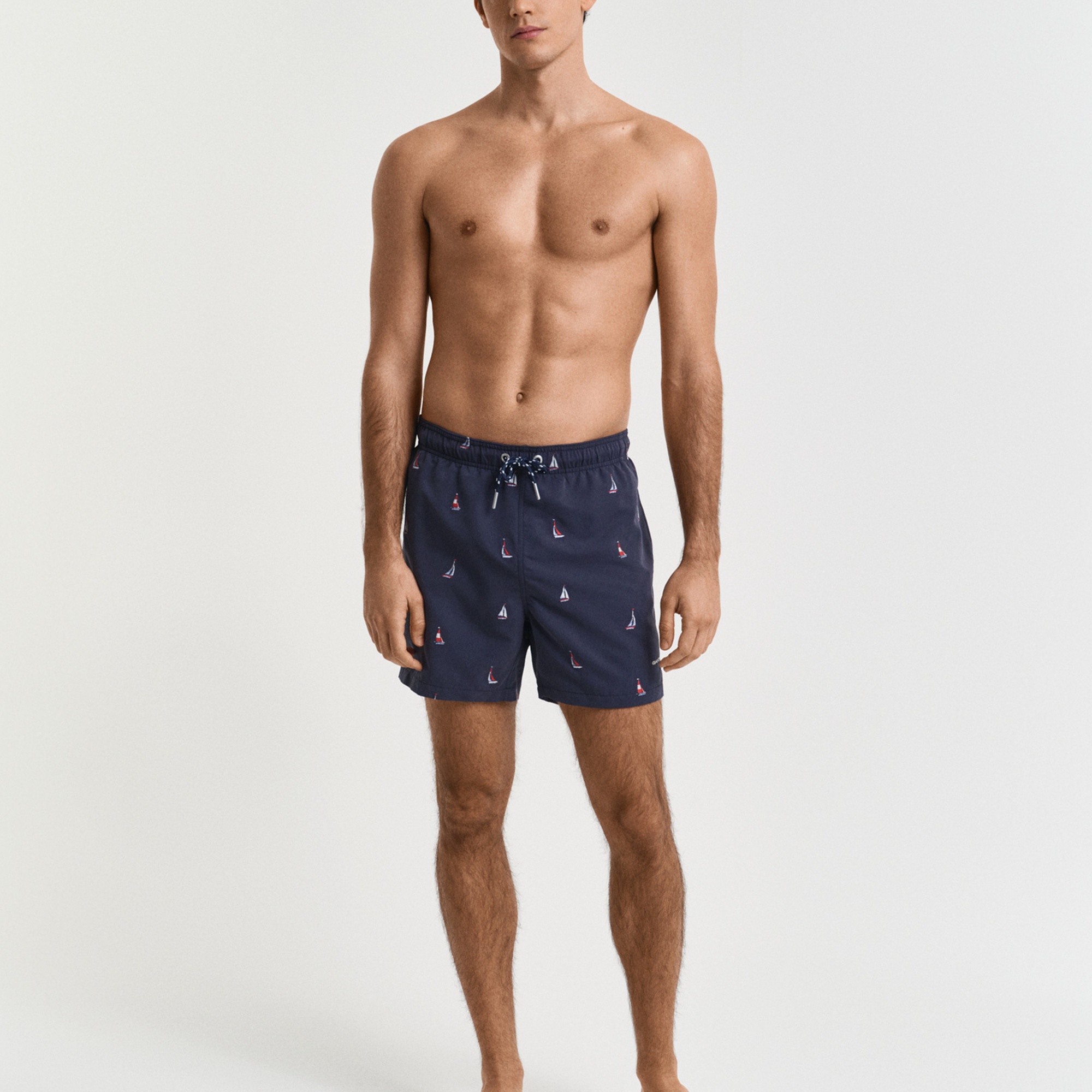 GANT Erkek Lacivert Regular Fit Desenli Mayo Şort