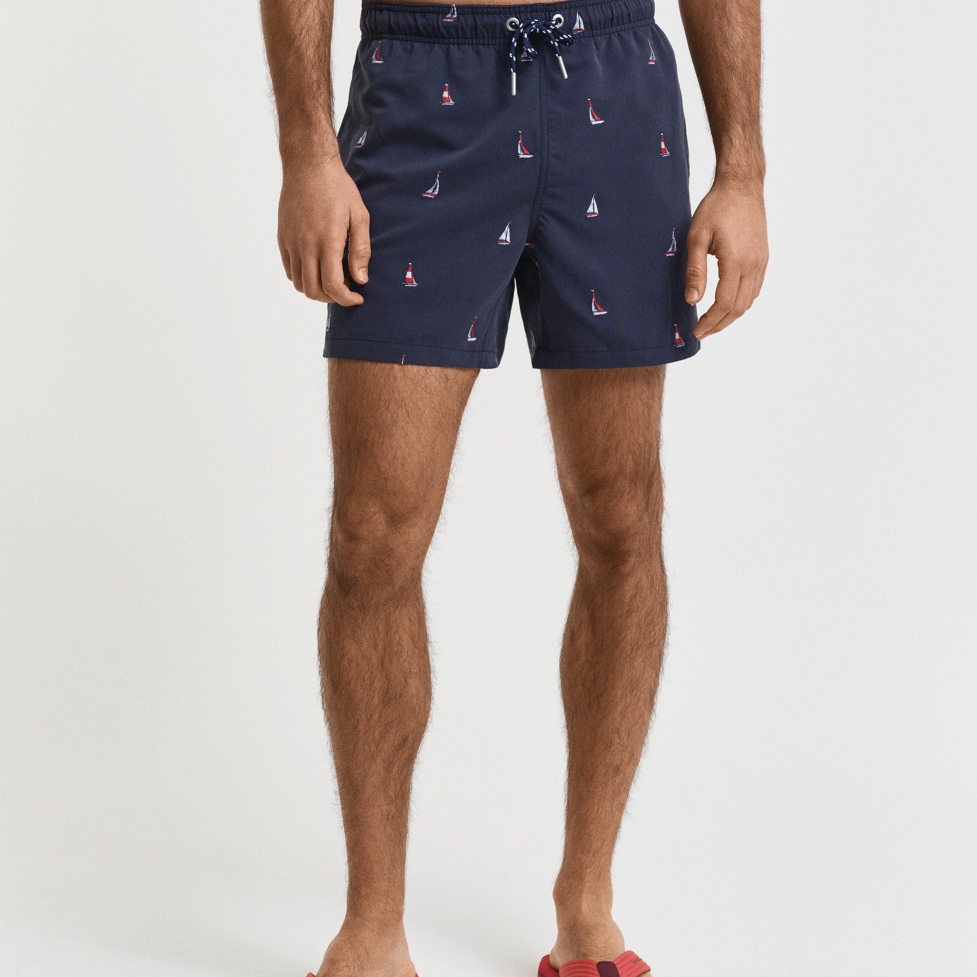 GANT Erkek Lacivert Regular Fit Desenli Mayo Şort