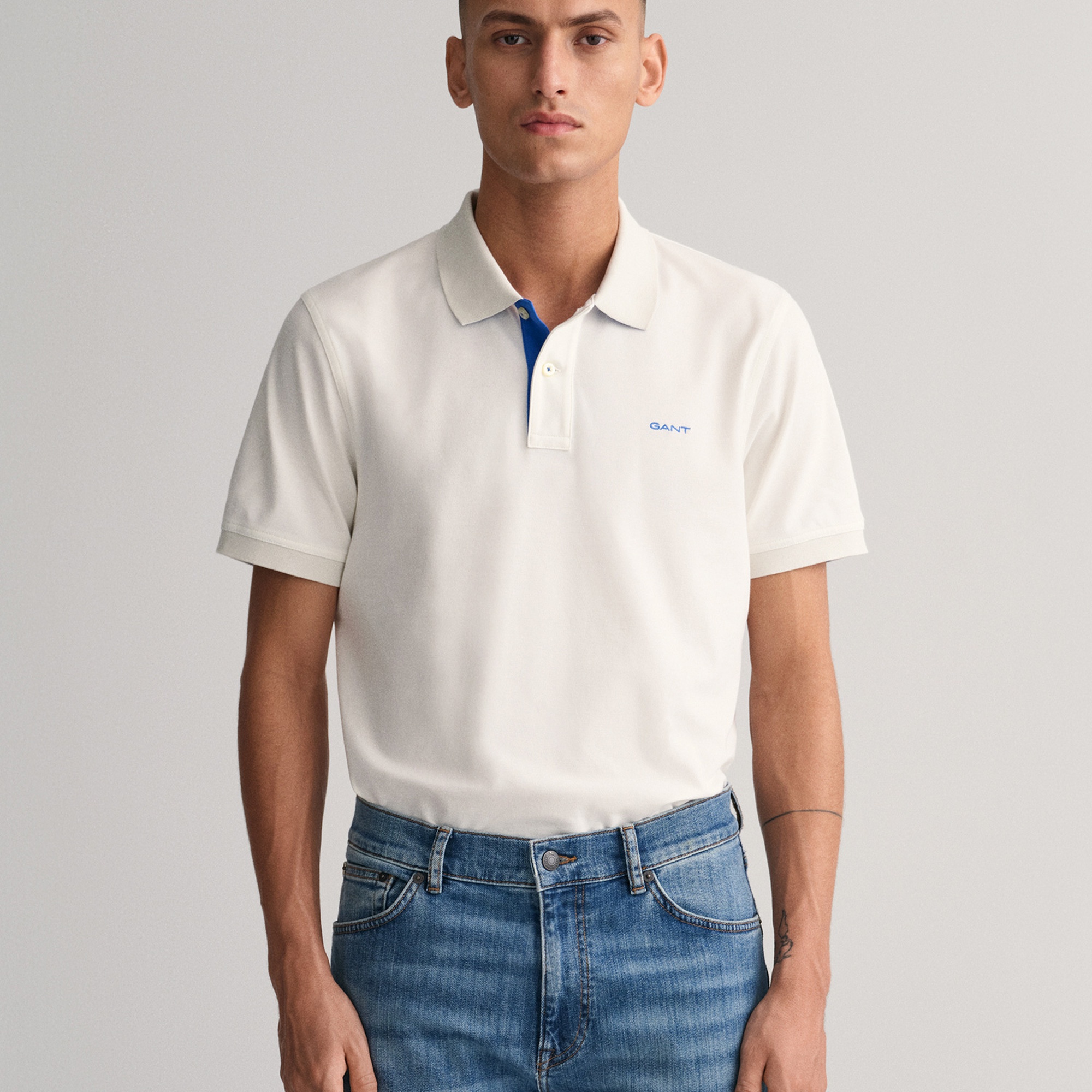 GANT Erkek Beyaz Regular Fit Polo