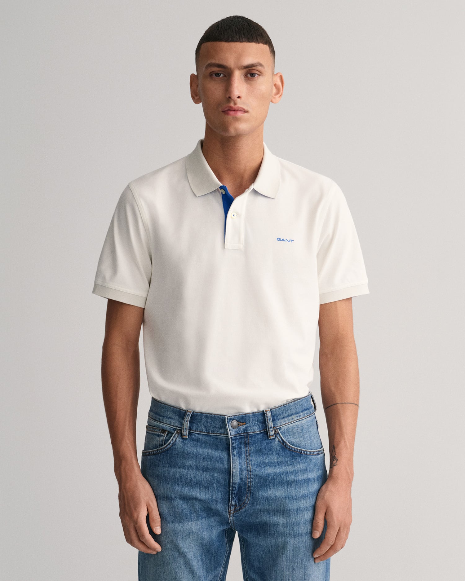  GANT Erkek Beyaz Regular Fit Polo