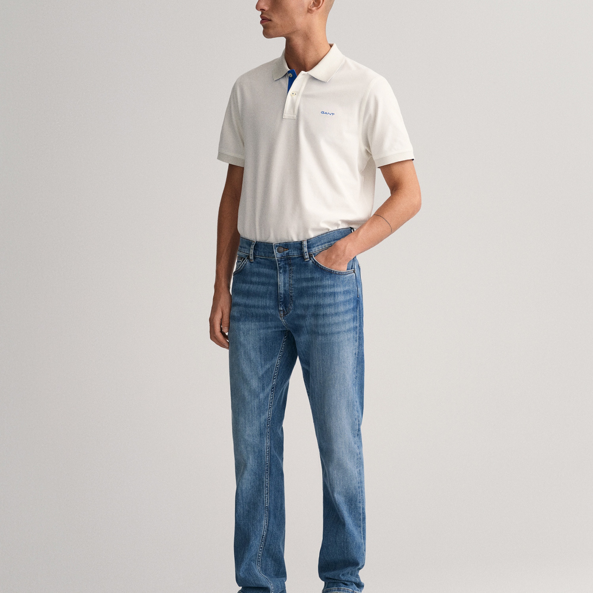 GANT Erkek Beyaz Regular Fit Polo