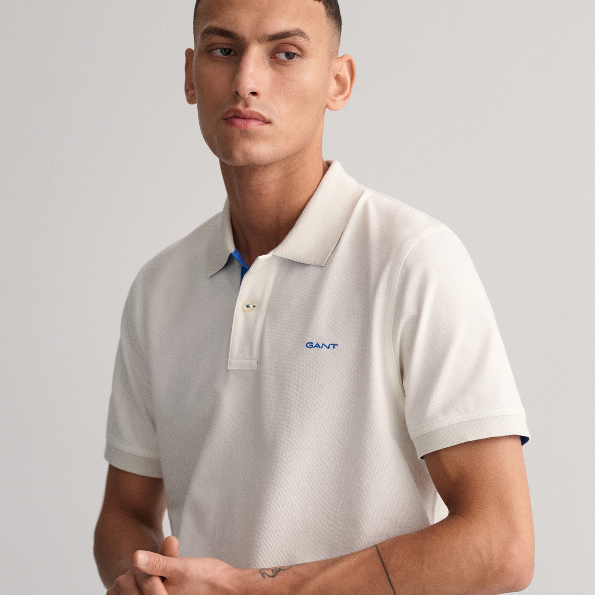 GANT Erkek Beyaz Regular Fit Polo
