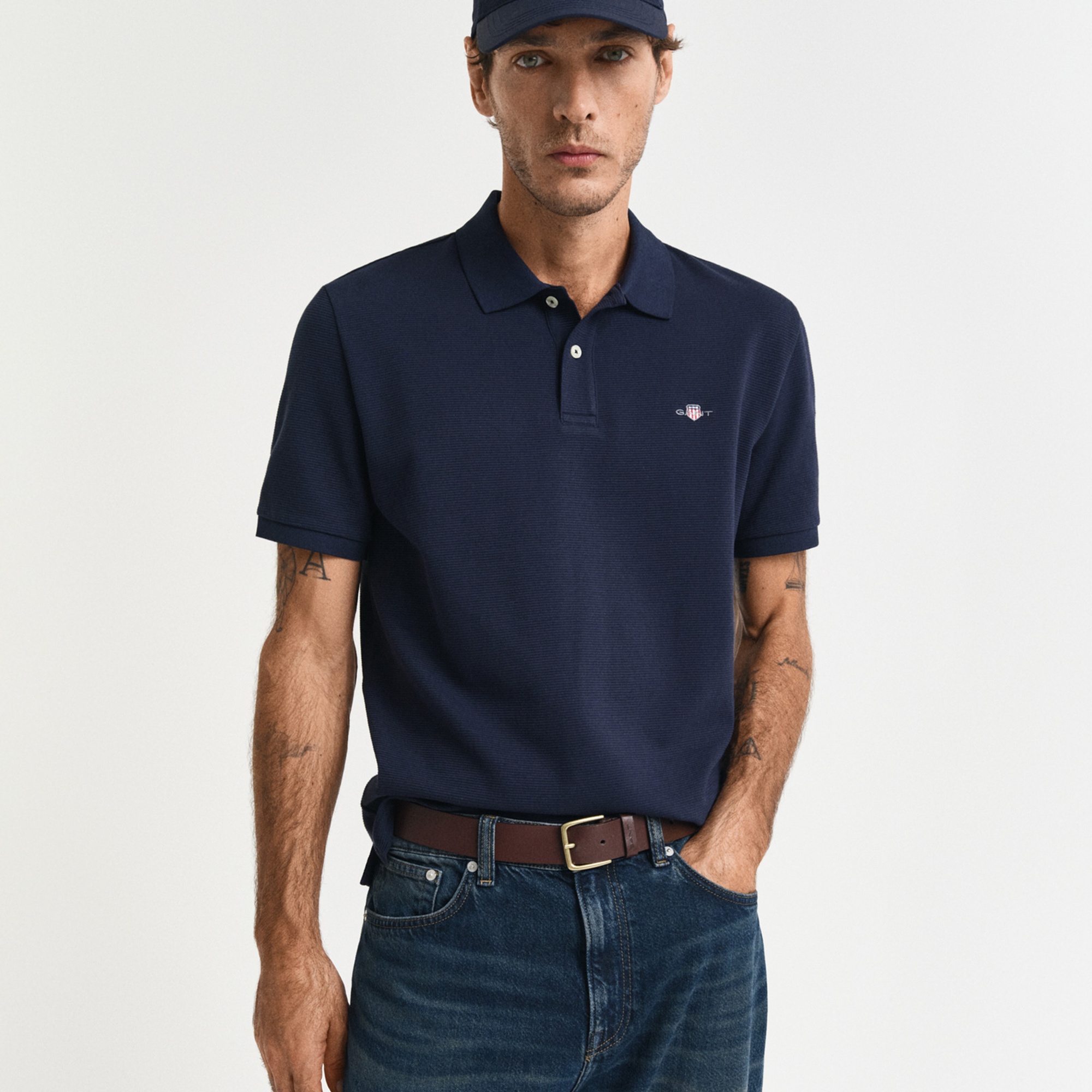 GANT Erkek Lacivert Regular Fit Polo